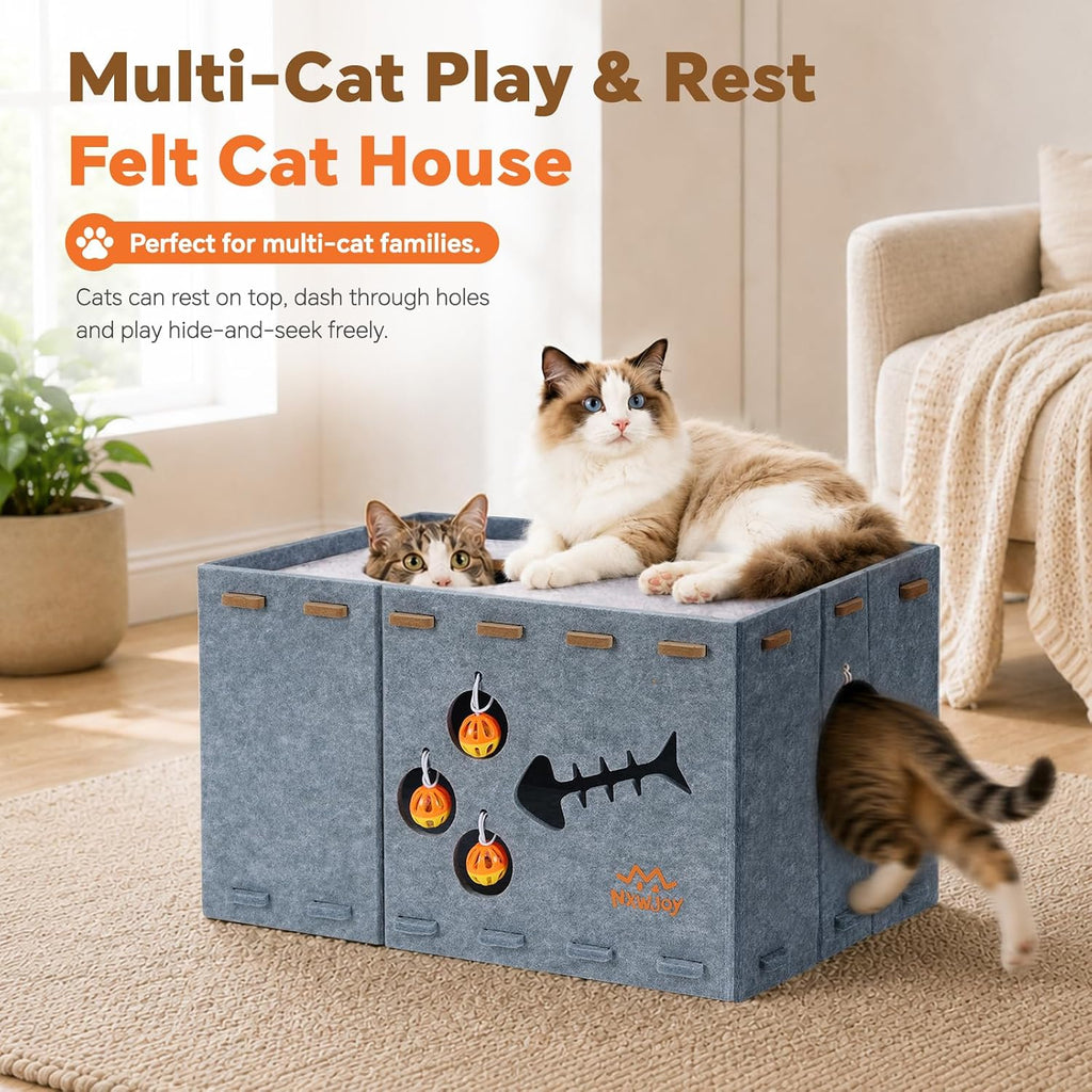 Cat House for Indoor Cats Cat Cave Bed Felt Peekaboo