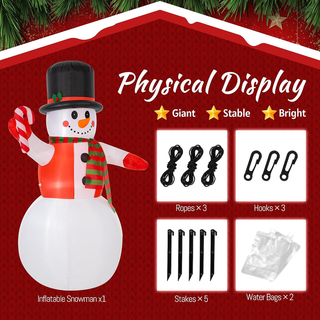 8 FT Christmas Inflatables Yard Decorations Snowman Outdoor, Giant Christmas Blow Ups Outdoor Decor Waterproof with