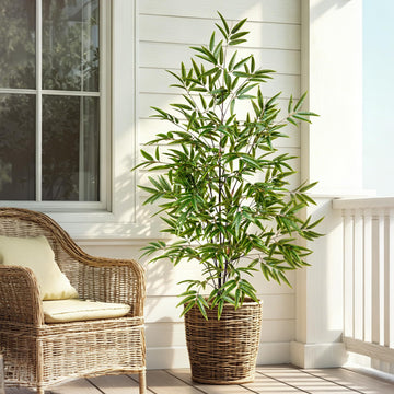 Tall Artificial Bamboo Trees Large Faux Plastic Silk Plants Indoor Outdoor Realistic Floor Plant Potted Fake Bamboo