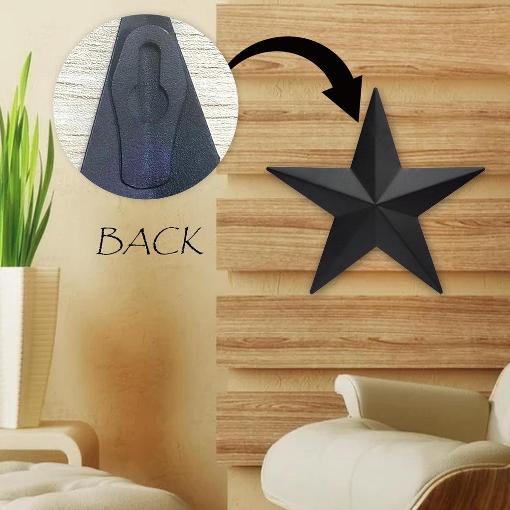 15.5"2Pcs Barn Star Wall Decor Texas Stars Art, Metal Stars for Outside Rustic Vintage Western Country Farmhouse Home