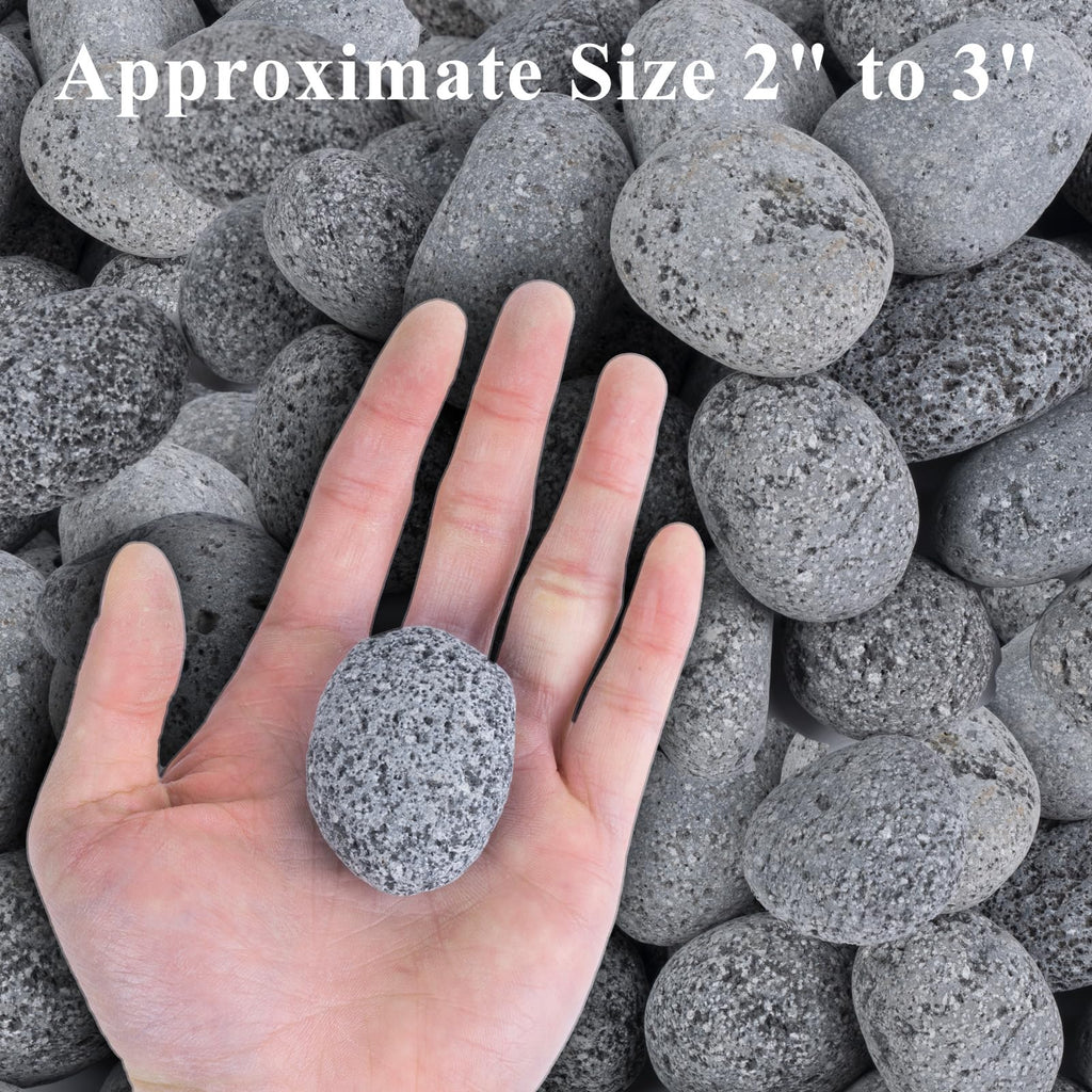 Large Lava Rocks for Fire Pit, 10lb, 2-3 inch, Grey