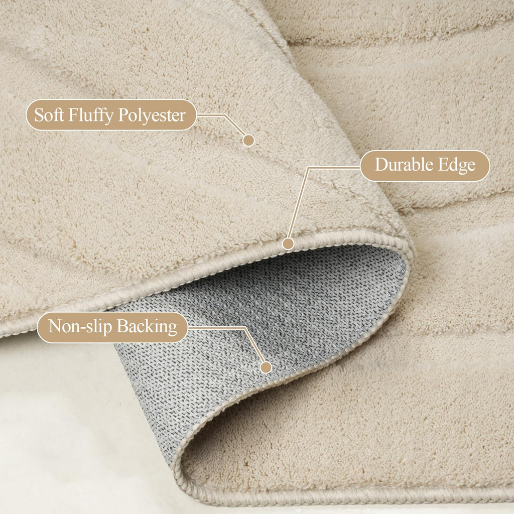 Area Rugs Bedroom, Modern Washable Rug, Beige
