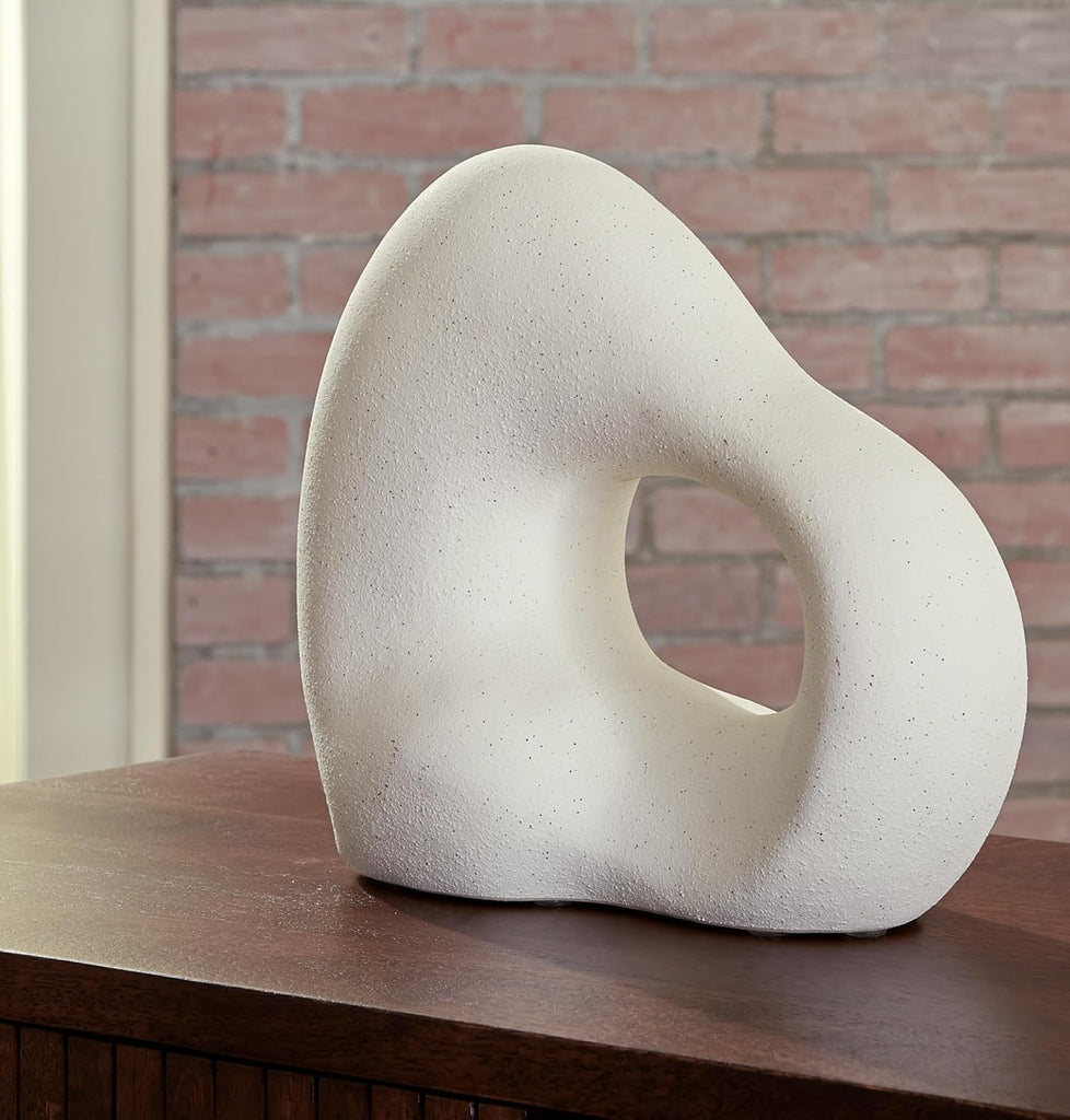 Arthrow Modern 11 in. Ceramic Abstract Sculpture, White