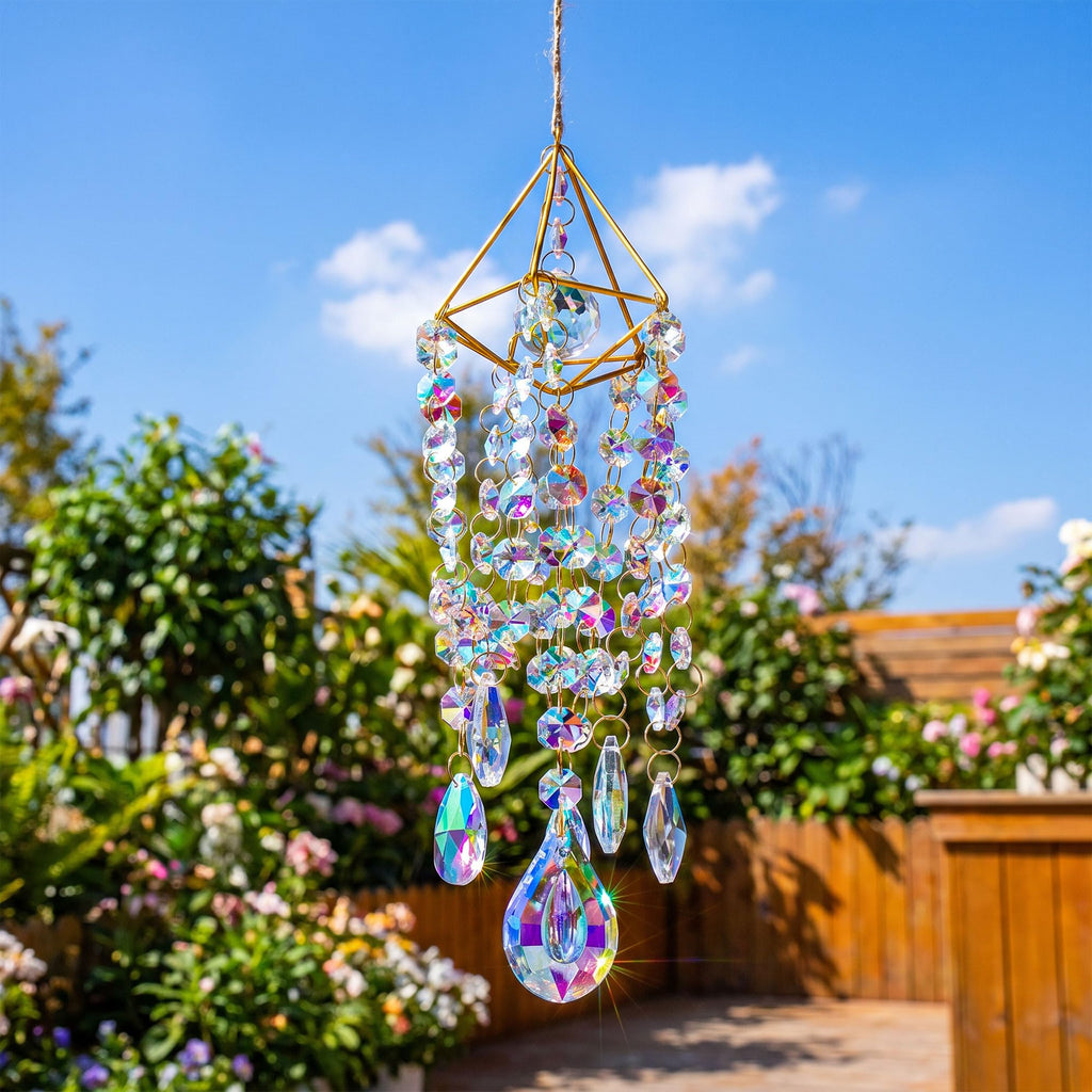Crystal Suncatcher for Windows Hanging Glass Wind Chimes Whimsical Decor