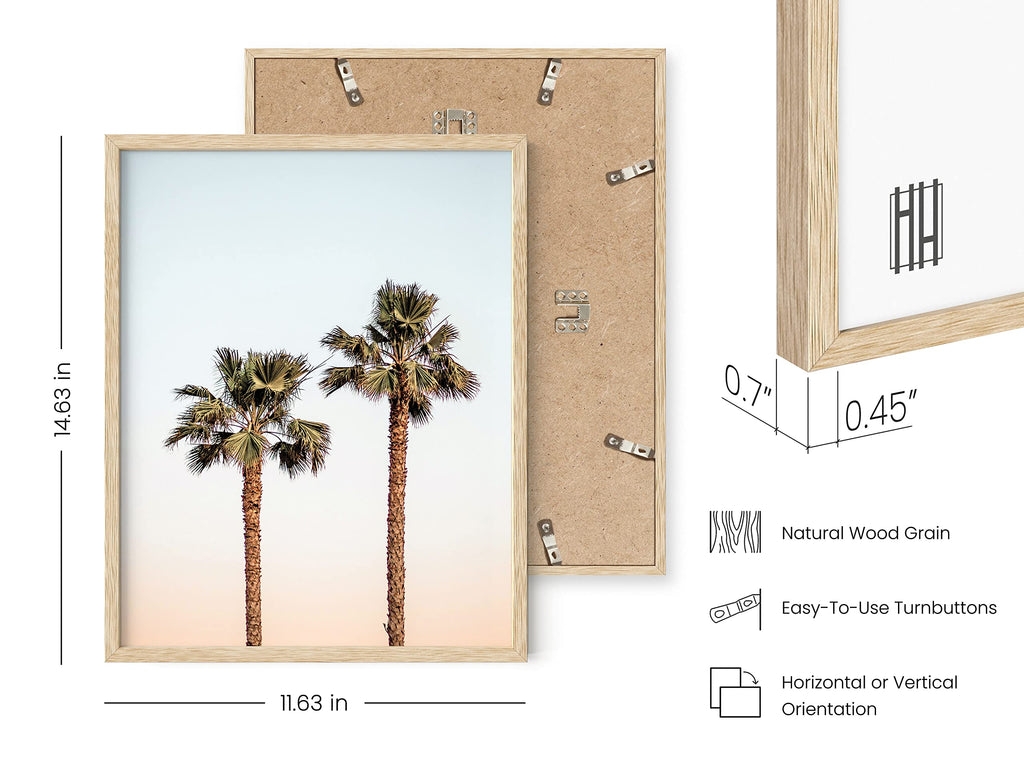 Beach Decor and Art Prints - Set of 4 Coastal Wall Art, Nautical Beach Posters, or Bedroom (Beige Frame, 8x10)