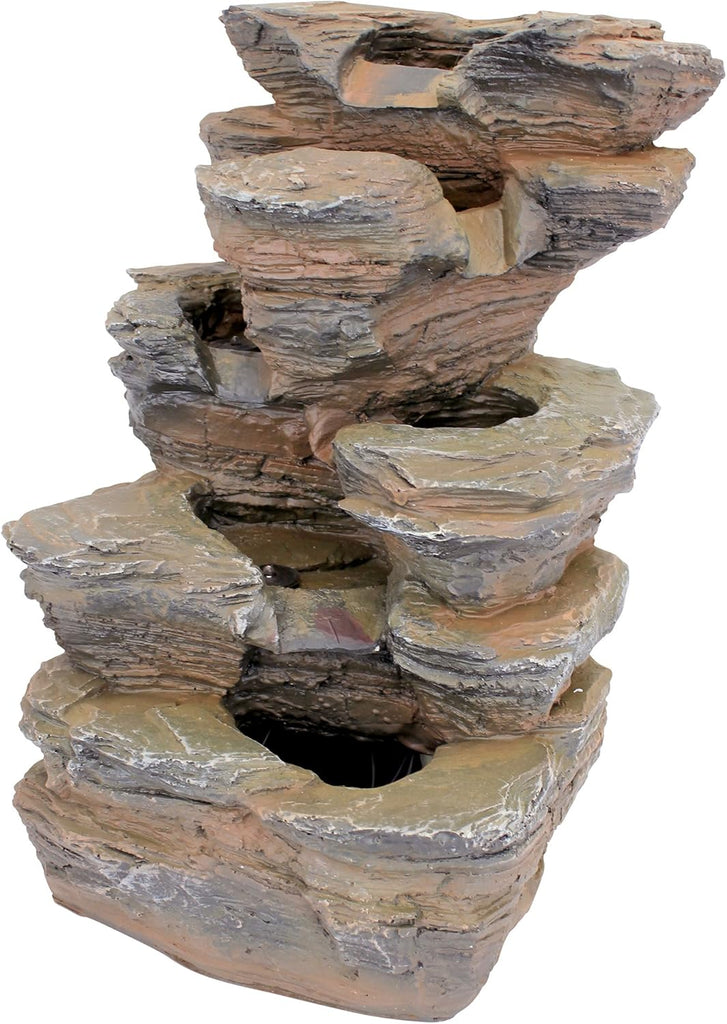Devil's Thumb Falls Illuminated Garden Fountain, Full Color, 10 x 13 x 17.5 inches