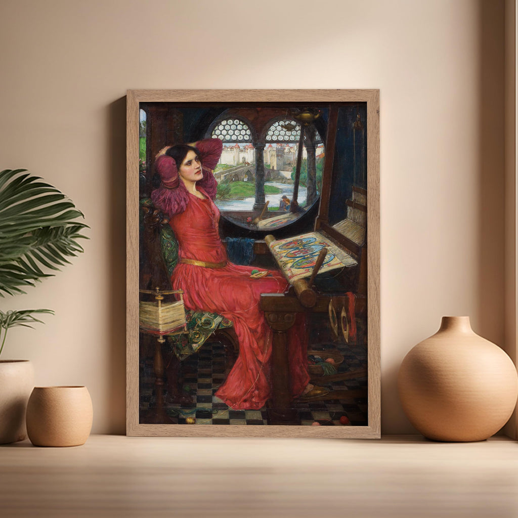 Master Vintage I am Half Sick of Shadows Print - John William Waterhouse Poster - Lady of Shalott Art - Woman Weaving