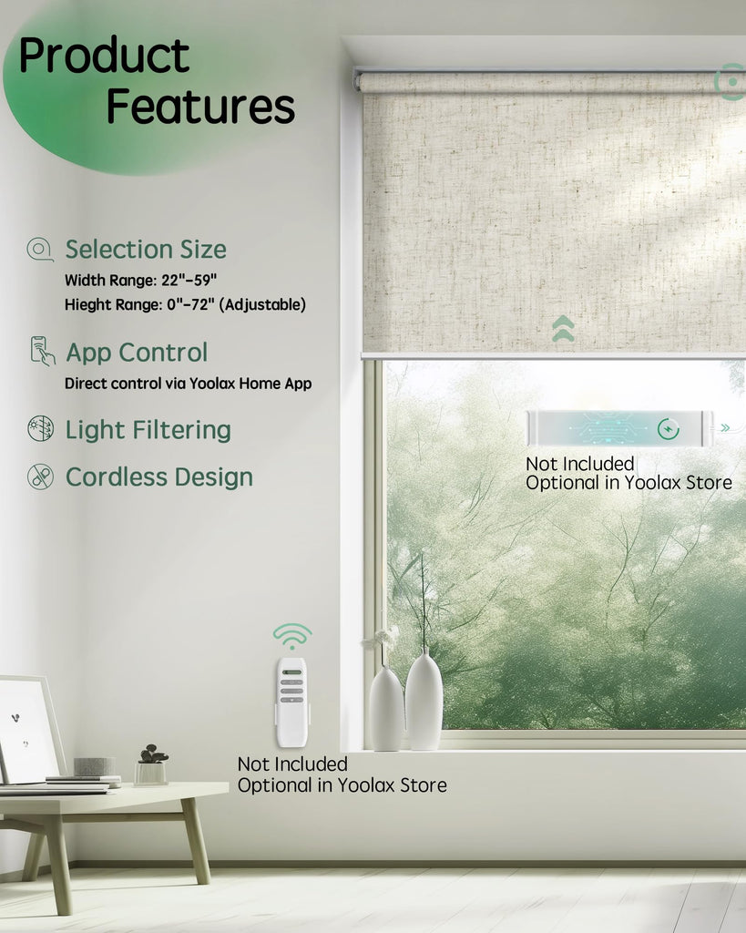 Motorized Blinds App Control, Linen Beige