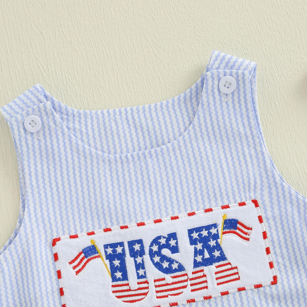 My First 4th of July Baby Girl Outfit American Flag Sleeveless Romper Patriotic Bodysuit Cute 4th of July Baby Boy