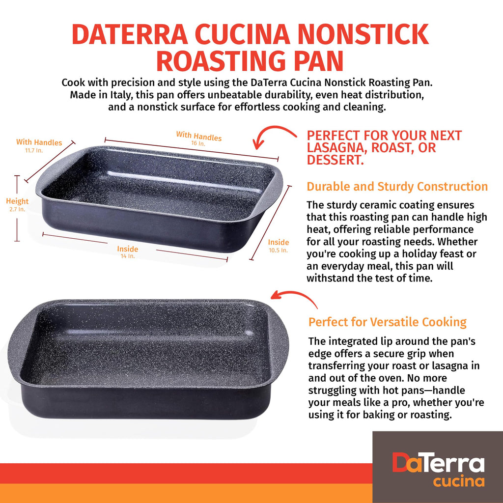 Ceramic-Coated Nonstick Roasting & Lasagna Pan - 16"x12"x3"
