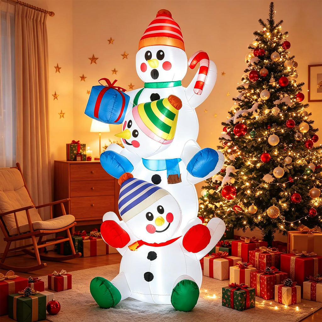 5.9 FT Christmas Inflatable Stacking Snowman Outdoor Decorations