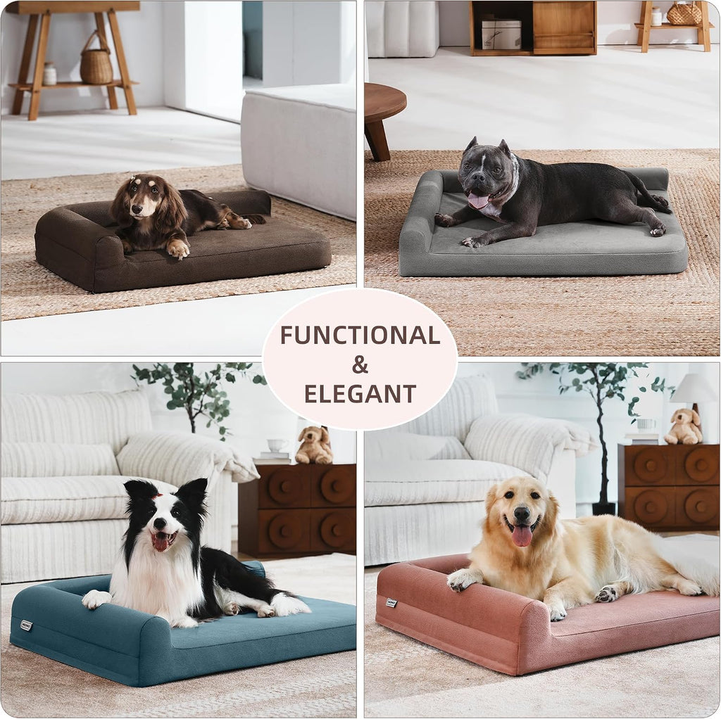 Cooling Gel Memory Foam Orthopedic Dog Bed for Medium Dogs with Arthritis