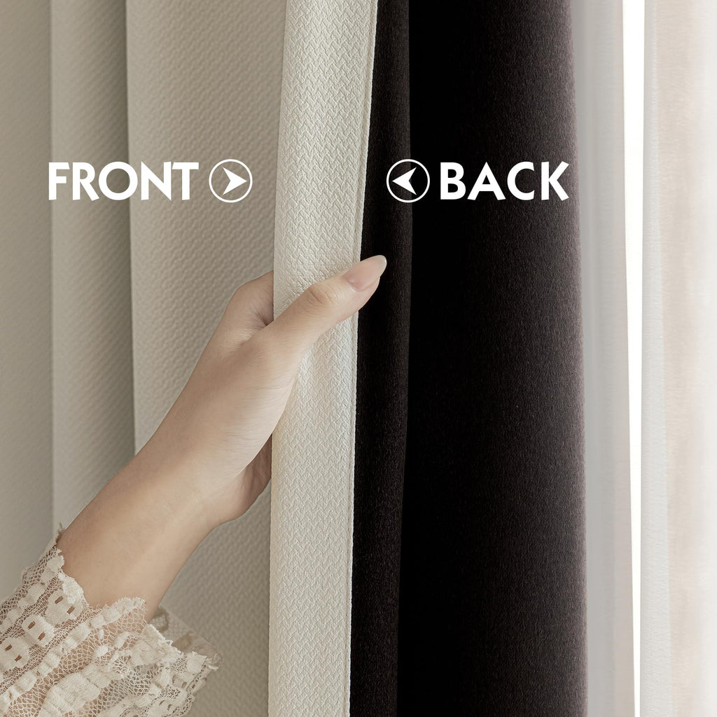 100% Blackout Beige Curtains 100x84 Inches, 1 Panel