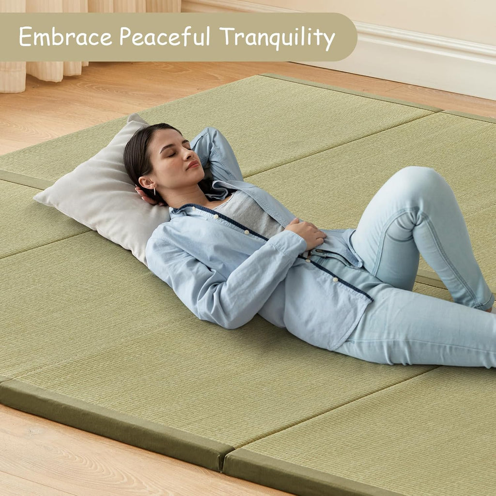 Japanese Tatami Mat, Folding Rush Grass Floor Mattress