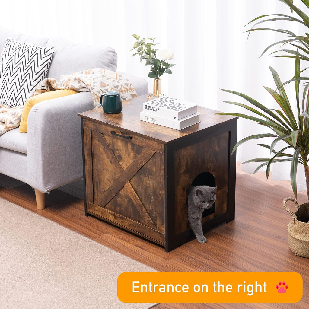Cat Litter Box Enclosure, Hidden Litter Box Furniture, 23.6 Inches
