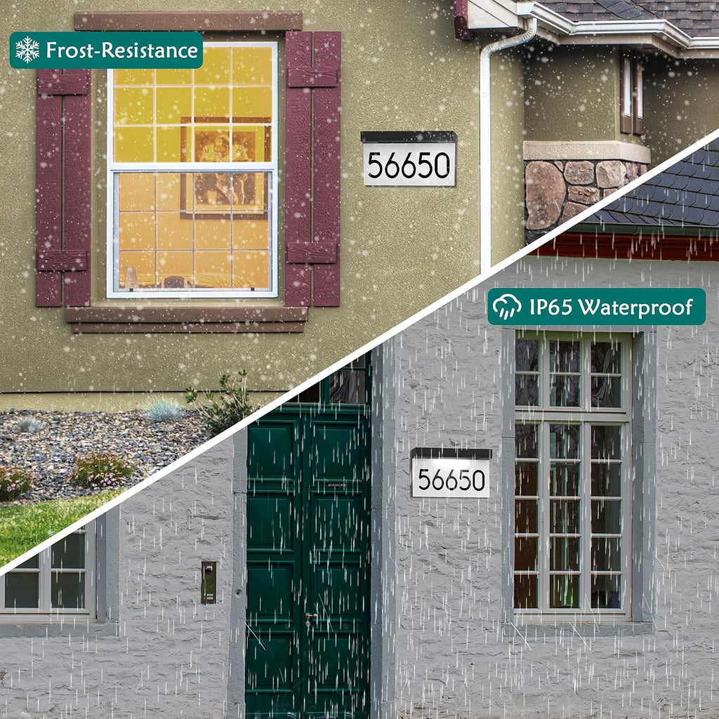 Solar House Number for Outside, Address Sign Waterproof