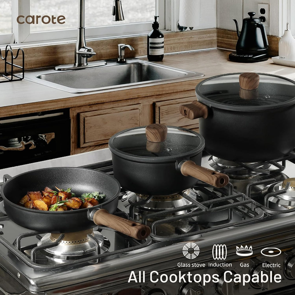 44pcs Pots and Pans, Nonstick Cookware Set with Bakeware | Induction Kitchen Cooking Set, Durable, Easy Food Release