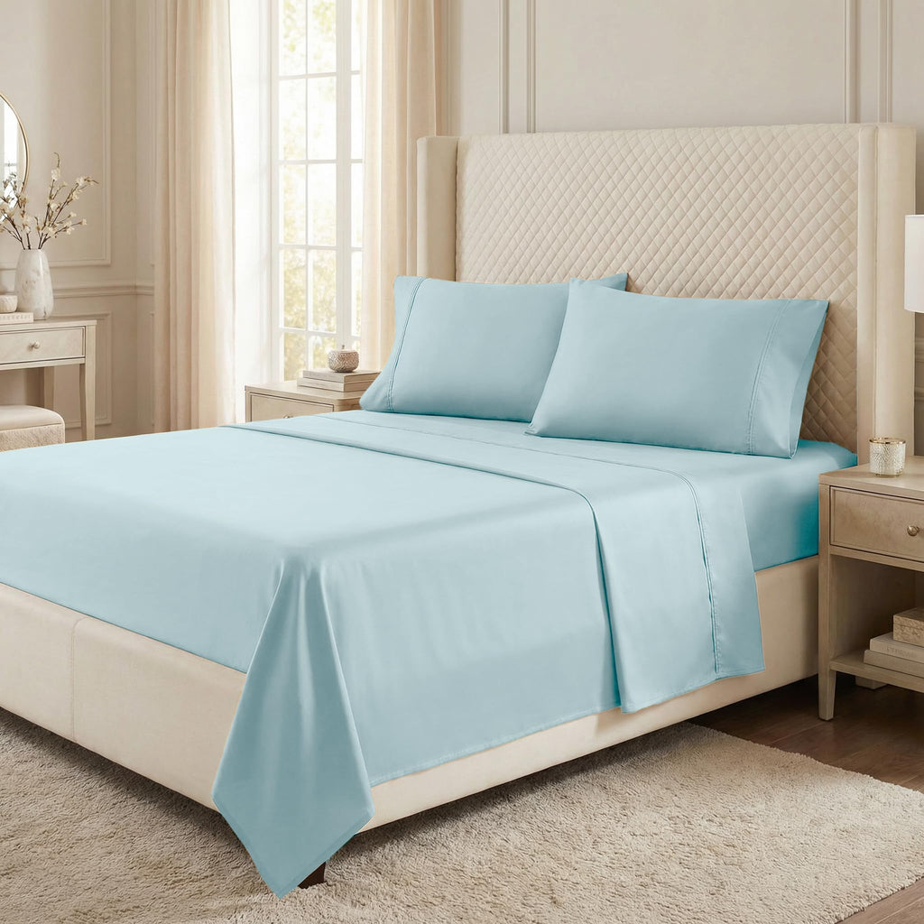 Egyptian Cotton 530 TC Deep Pocket Sheet Set, Twin XL, Light Blue