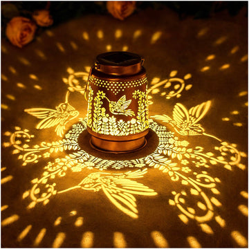 Hummingbird Solar Lantern, Metal Solar Light, Hummingbird Gifts for Women Men