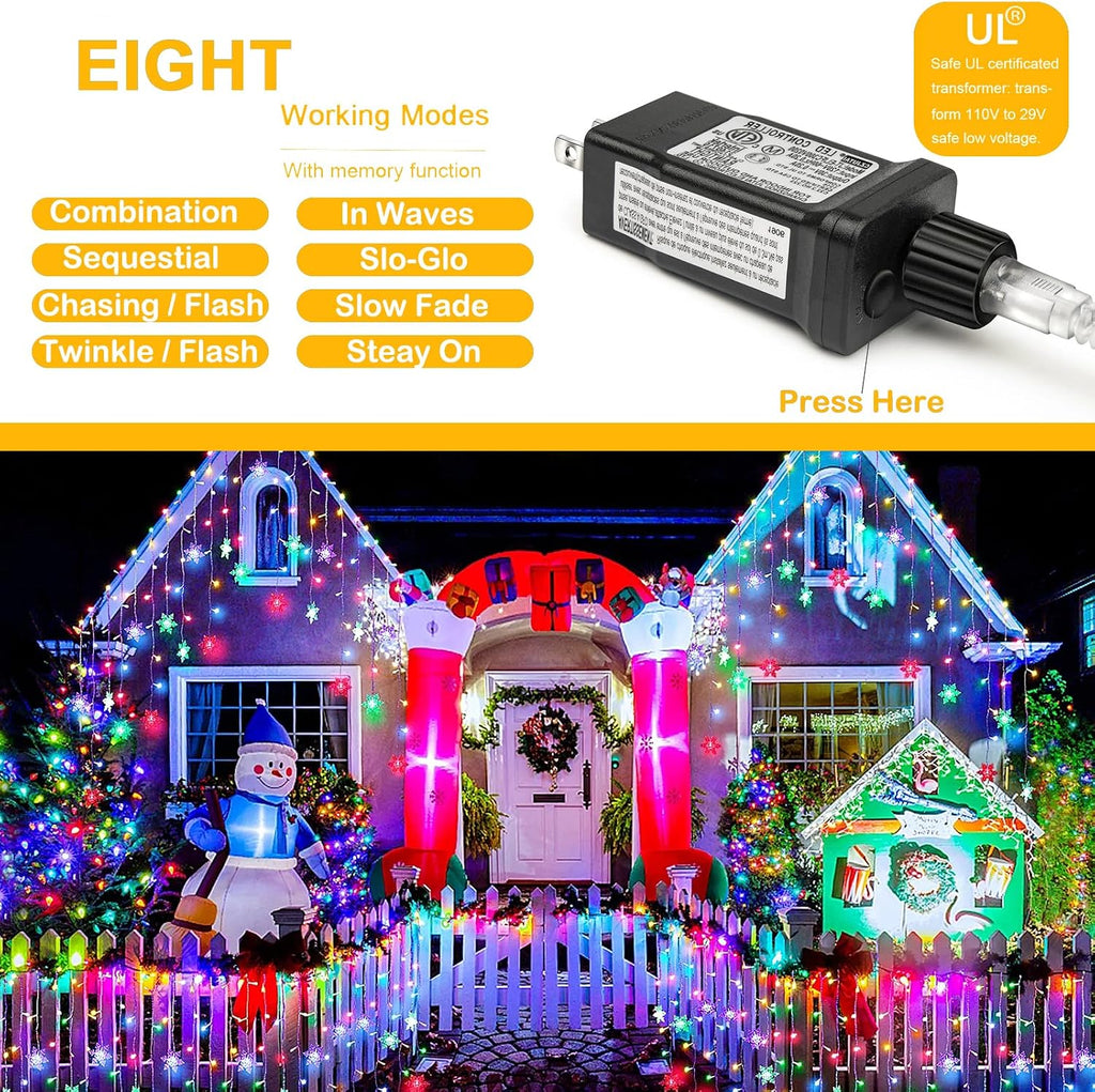 300LED Christmas String Lights Outdoor, 105FT Christmas Tree Lights