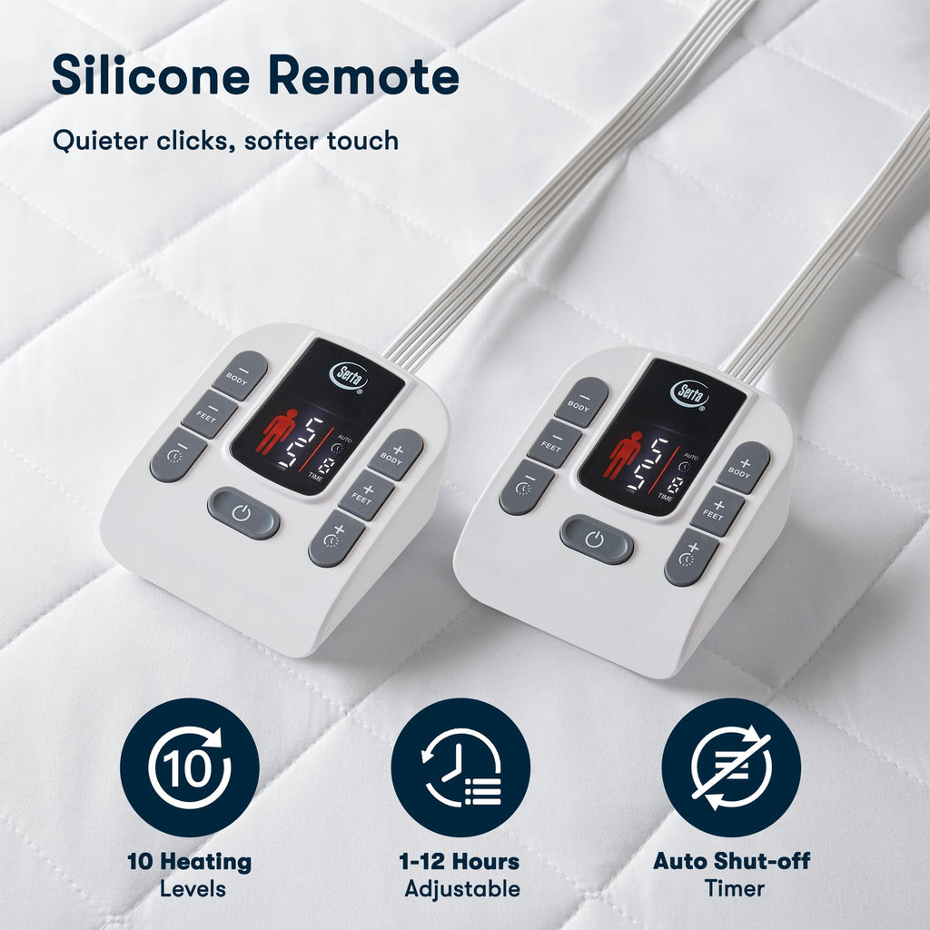 Multi-Zone Heated Mattress Pad Dual Zone Body & Foot Queen