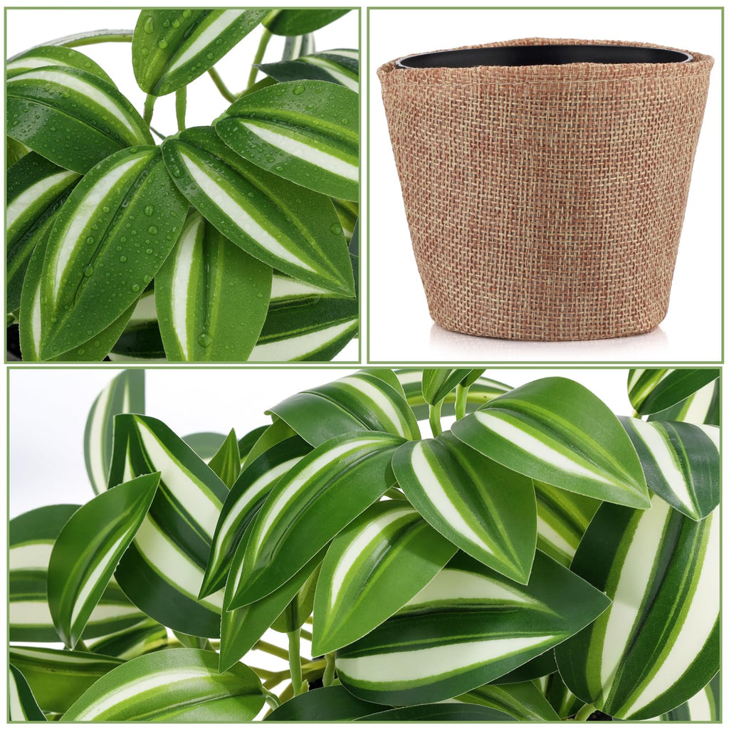 2Pcs Small Fake Trailing Plant with Removable Burlap Pot Cover