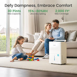 2000 Sq. Ft. Energy Star 2025 Dehumidifier for Basement & Home, Adjusts from 15% RH With Drain Hose, Ultra Quiet 35 dB
