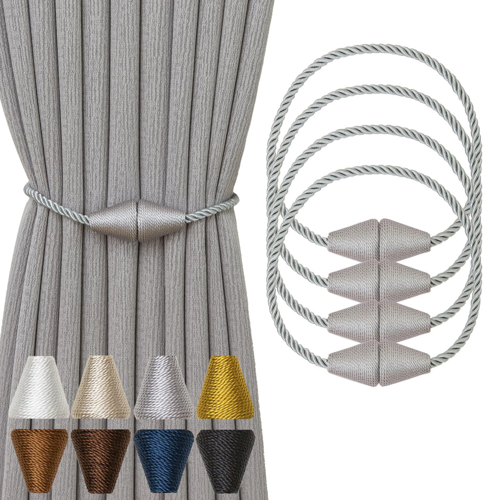 Magnetic Curtain Tiebacks 4 Pack Outdoor Rope Curtain Tie Backs Decorative Window Treatment Holdbacks Decorative