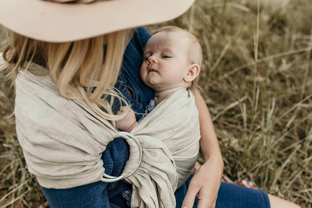 Ring Sling - Linen Newborn Carrier for Infant to Toddler