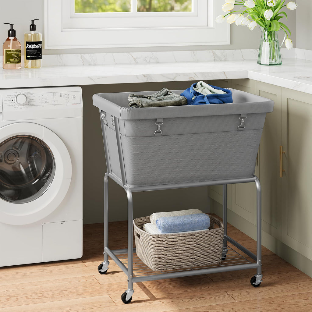 Rolling Laundry Hamper with Wheels, Removable Bag, Laundry Cart