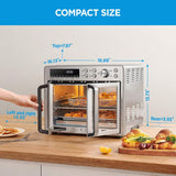 Flexify Classic French Door Toaster Oven Air Fryer Combo, 10-in-1 Large Capacity 26.4 QT Countertop Oven, 25% Faster