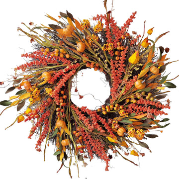 24In Fall Harvest Wreath for Front Door Autumn Thanksgiving Decor