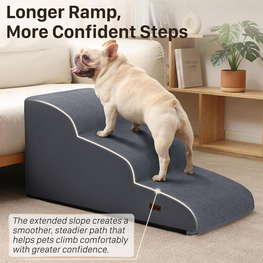 Dog Ramp for Small & Medium Dogs, 16" H Pet Stairs for Couch & Bed