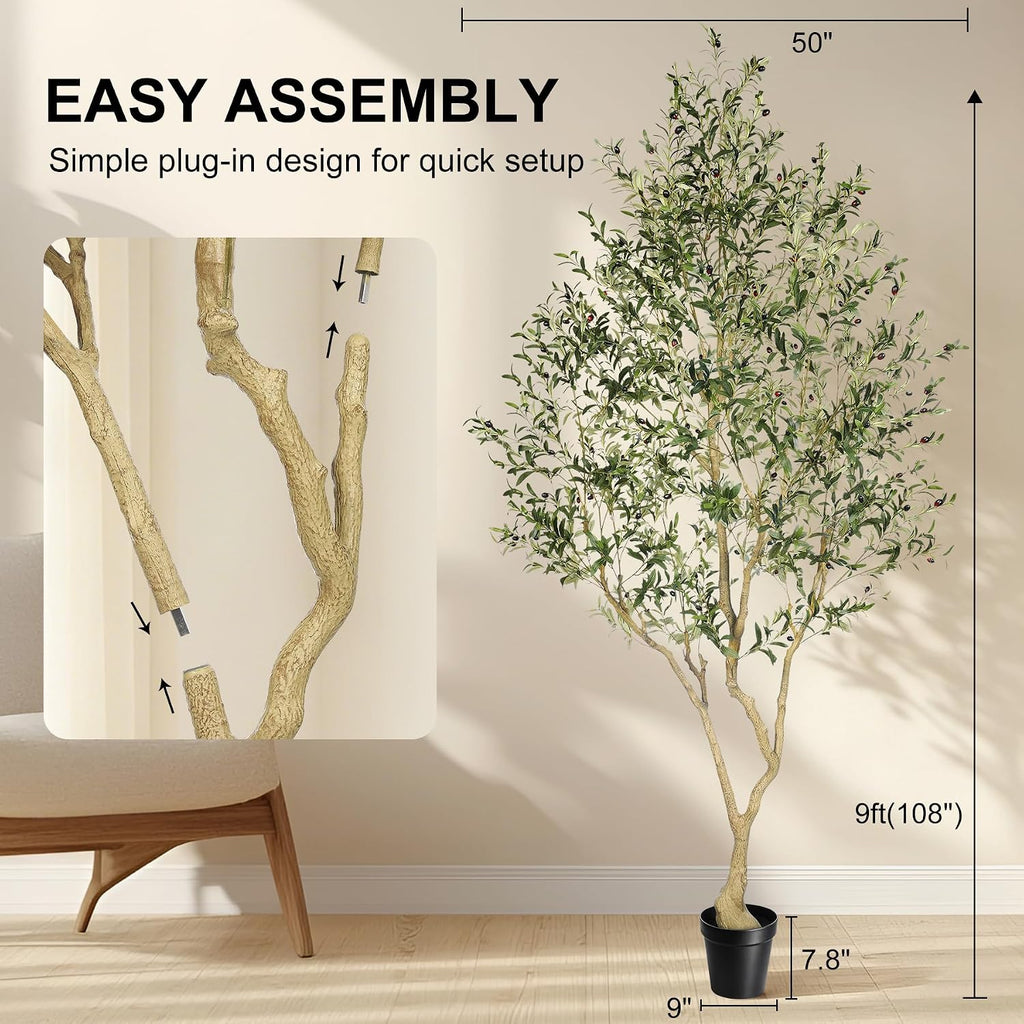 Faux Olive Tree 9ft - Artificial Olive Tree Indoor Decor