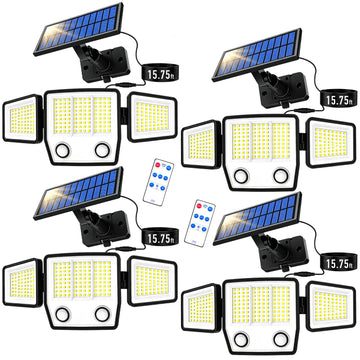Split Solar Lights Outdoor Waterproof with Dual Motion Sensors - 15.7ft Cable Solar Security Light for Garden