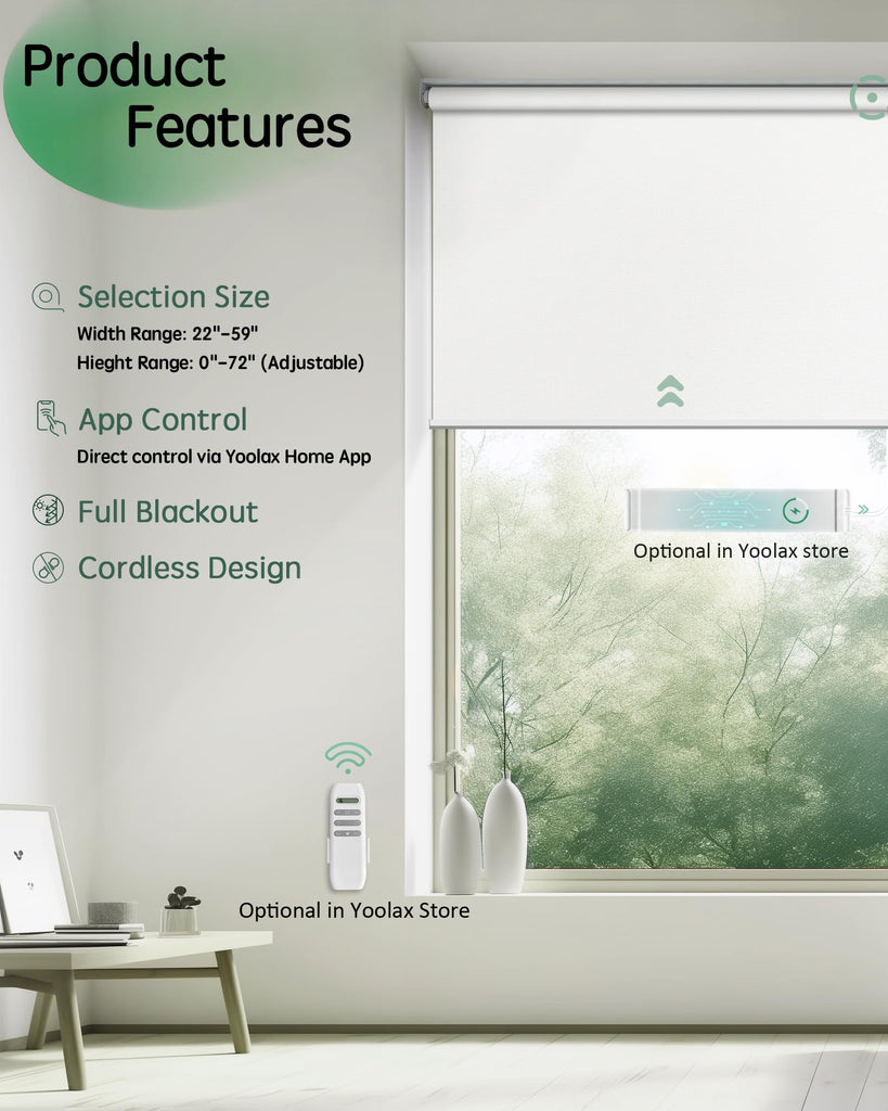 Motorized Blinds App Control, Alpine White