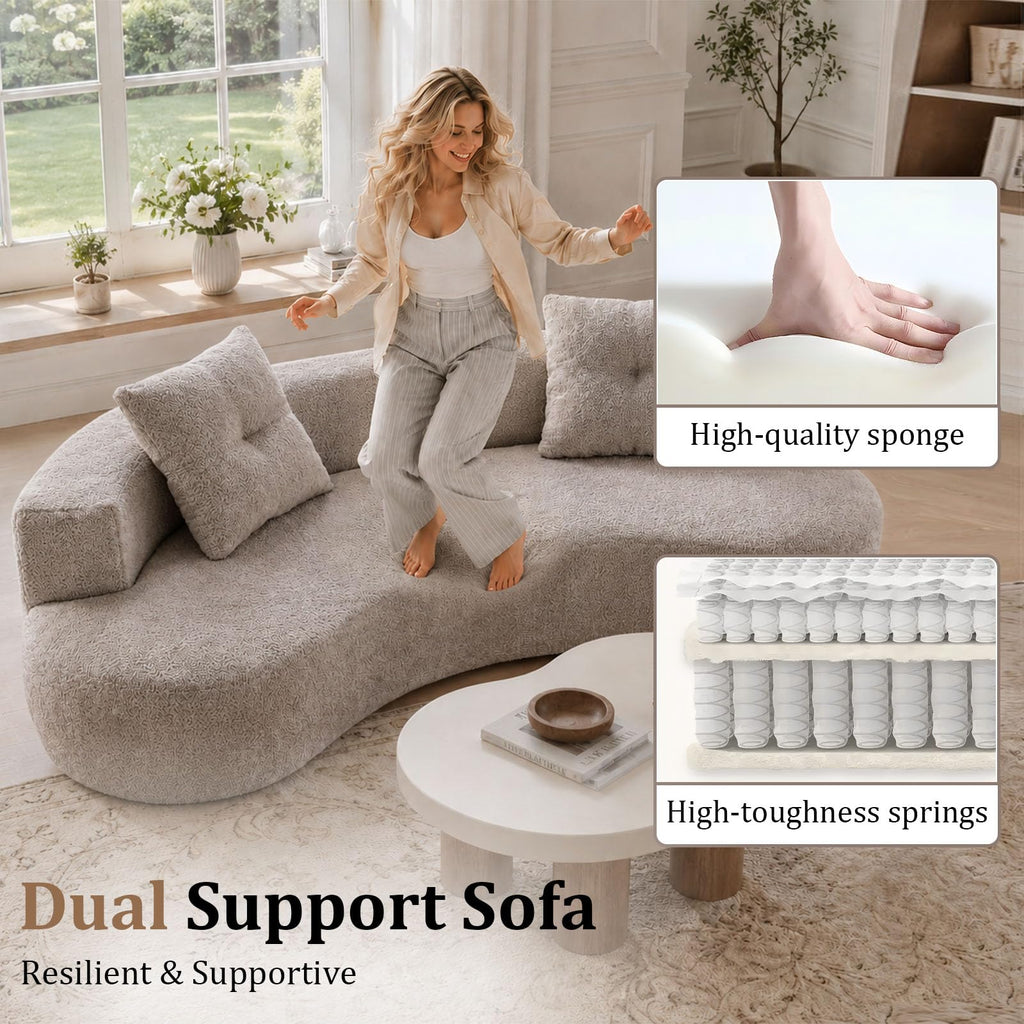 80" Curved, Small Loveseat Curved Couch (Camel)