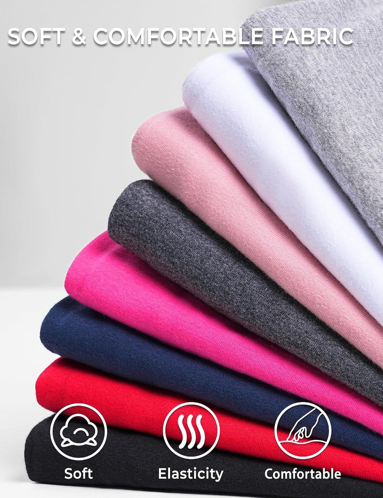 5 Pack Girls Leggings Cotton Full Length Stretchy Kids Pants Footless