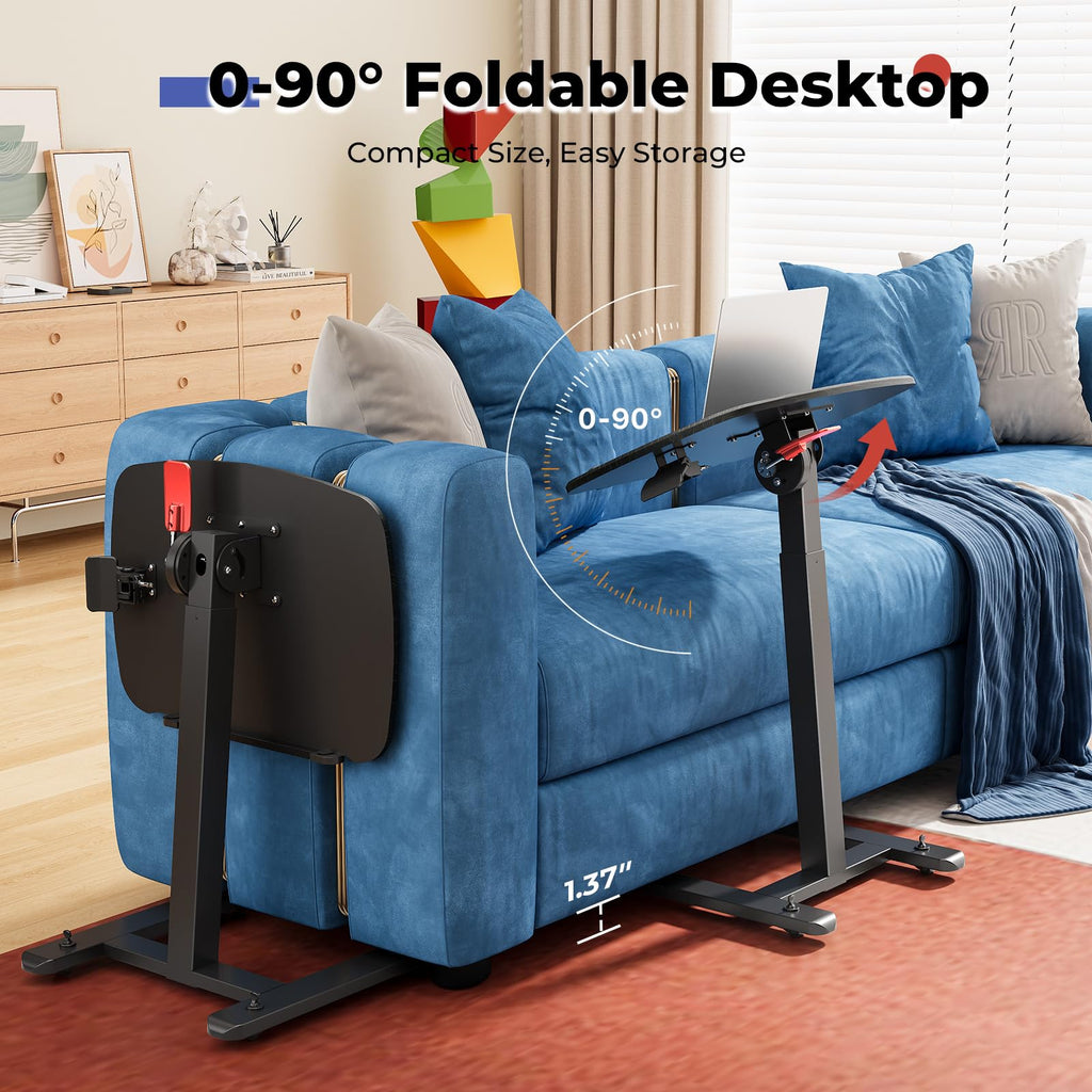 Low Height 90° Foldable Standing Desk, Small Mobile Laptop Desk