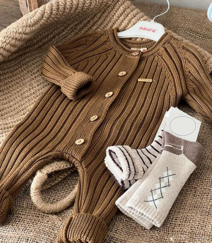 Baby Romper Onesies Long Sleeve Clothing, Baby Essentials Knitted Overalls Outfits for Girl&Boy Clothes