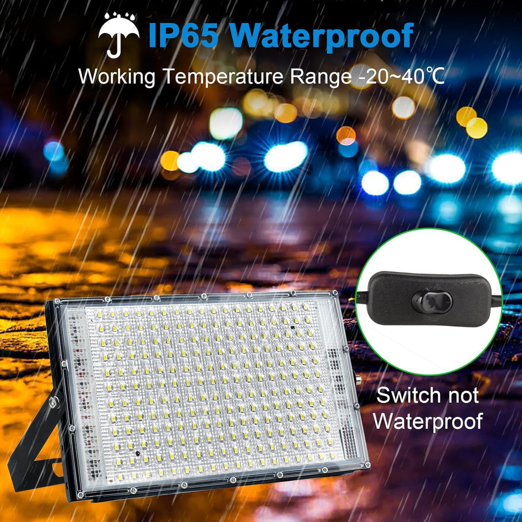 LED Flood Lights Outdoor, 2 Pack 150W 15000LM Bright Exterior Floodlight, IP65 Waterproof LED Work Lights, 6500K
