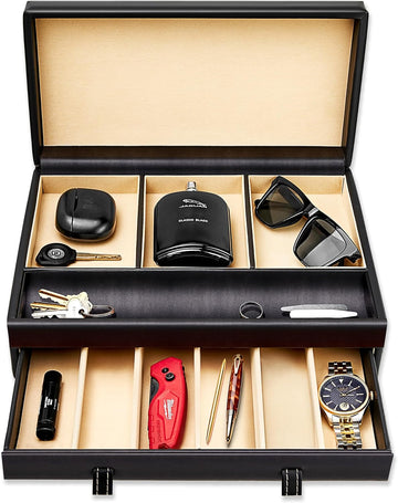 Mens Valet Tray, Men's Jewelry Box, Night Stand Organizers and Storage, Bedside Table Organizer, Watch Box