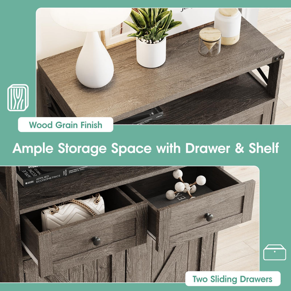 Farmhouse Shoe Cabinet with Doors, 6-Tier Shoe Storage Cabinet