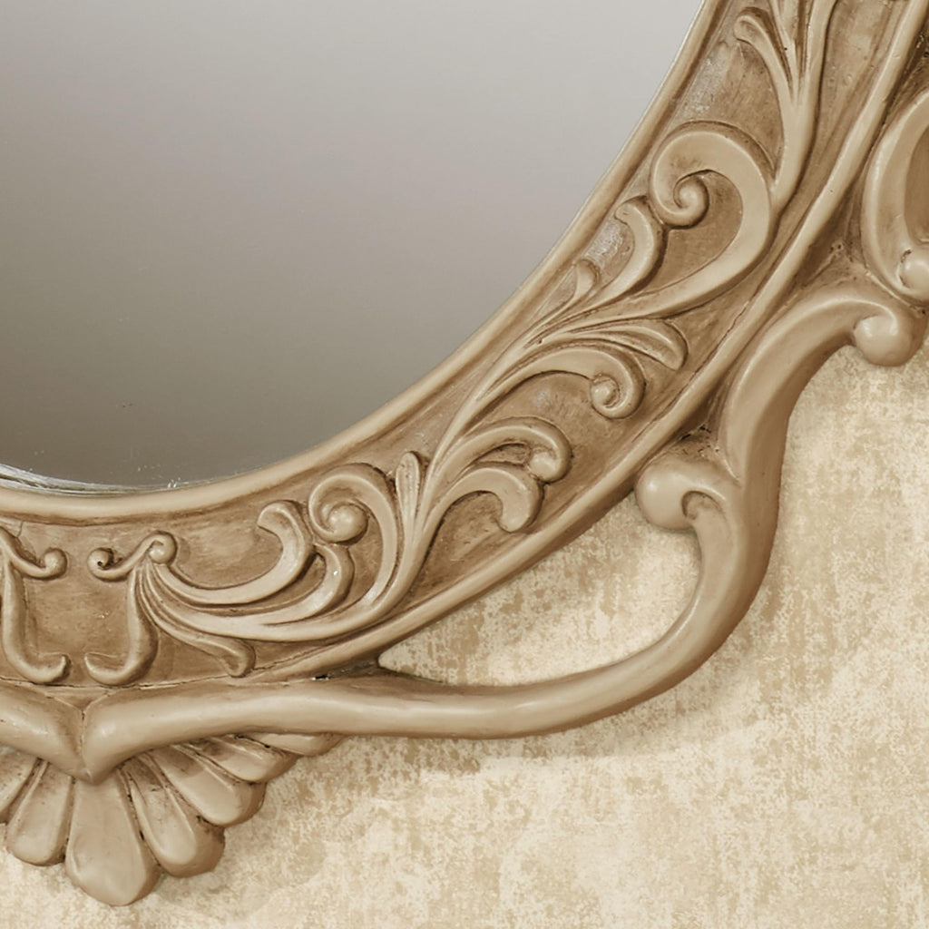 Abriella Traditional Oval Wall Mirror 29 by 22 Inches | Victorian Style Decor