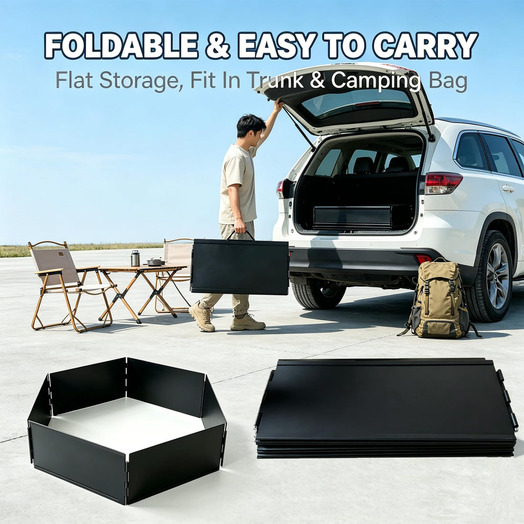 Collapsible Fire Pit Ring, 42 Inch Foldable Portable Detachable Fire Ring