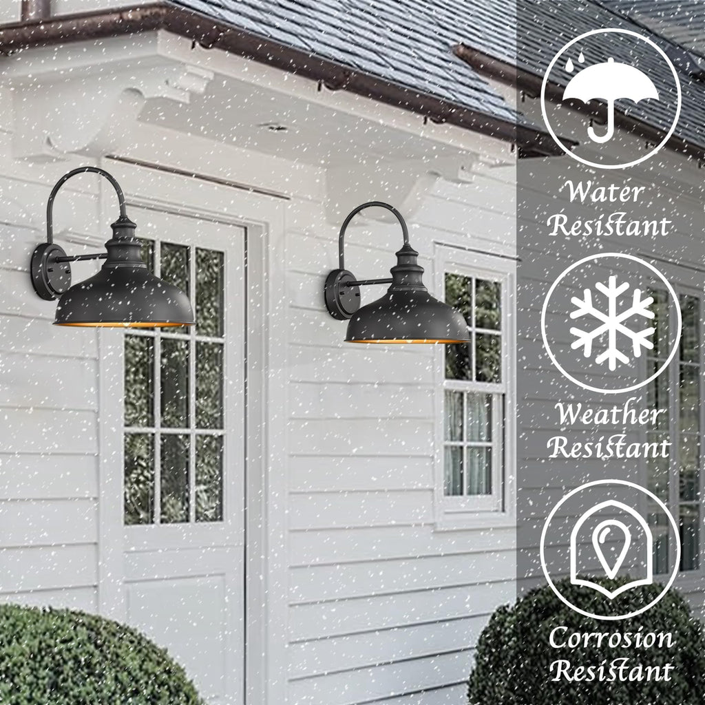 Outdoor Barn Lights, 3 Pack Farmhouse E26 Socket outdoor Lantern Lamp, Weather Resistant Industrial Exterior Wall