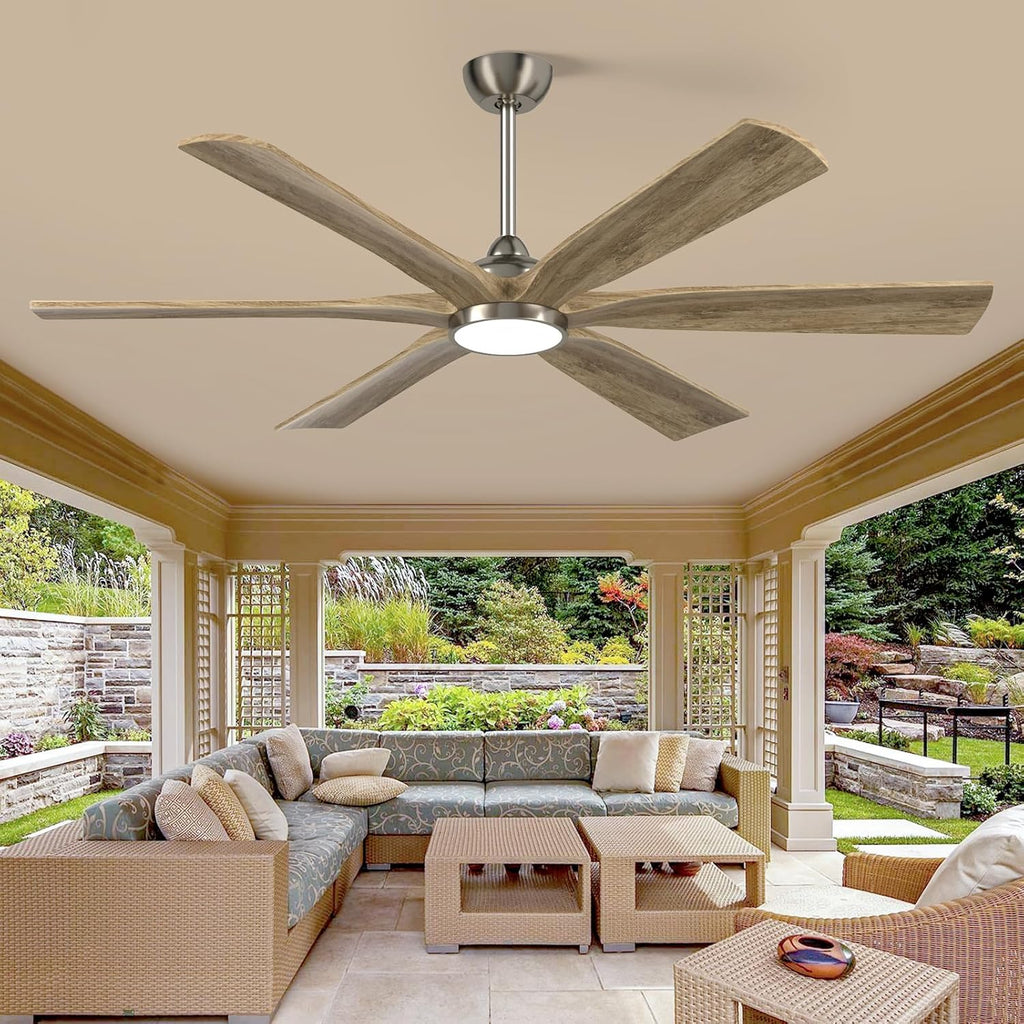 Savey'Sley 60" Ceiling Fan with LED Light and Remote - Gray