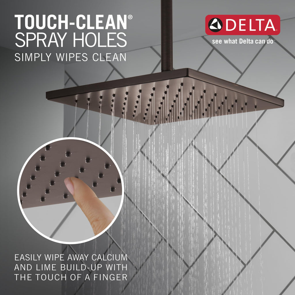 Oil Rubbed Bronze Square Rain Shower Head, 12 Inch Metal Large Shower Head Rainfall, Overhead Rain Showerhead, 1.75