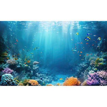 Under The Sea Aquarium Background Tropical Coral Reef with Fishes Corals Terrarium Backdrop Gorgeous Tropical Garden