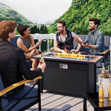 45in Fire Table, Propane Fire Pit with Glass Wind Guard and Rain Cover, Outdoor Firepit Table 50000 BTU 3-in-1 Fire Table for Patio/Yard/Balcony - Image 5